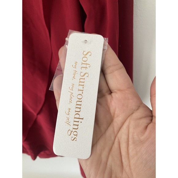 NWT Soft Surroundings Belvedere Blouse Red Crossover Top Women's Sz Small - Picture 3 of 7